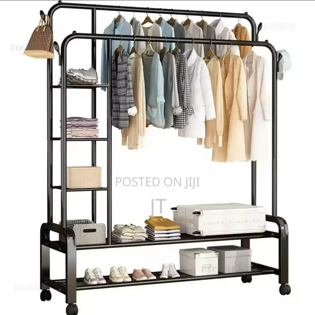 Double Layer Garment Rack Clothes Hanger (Size:110 X150 X 57cm)