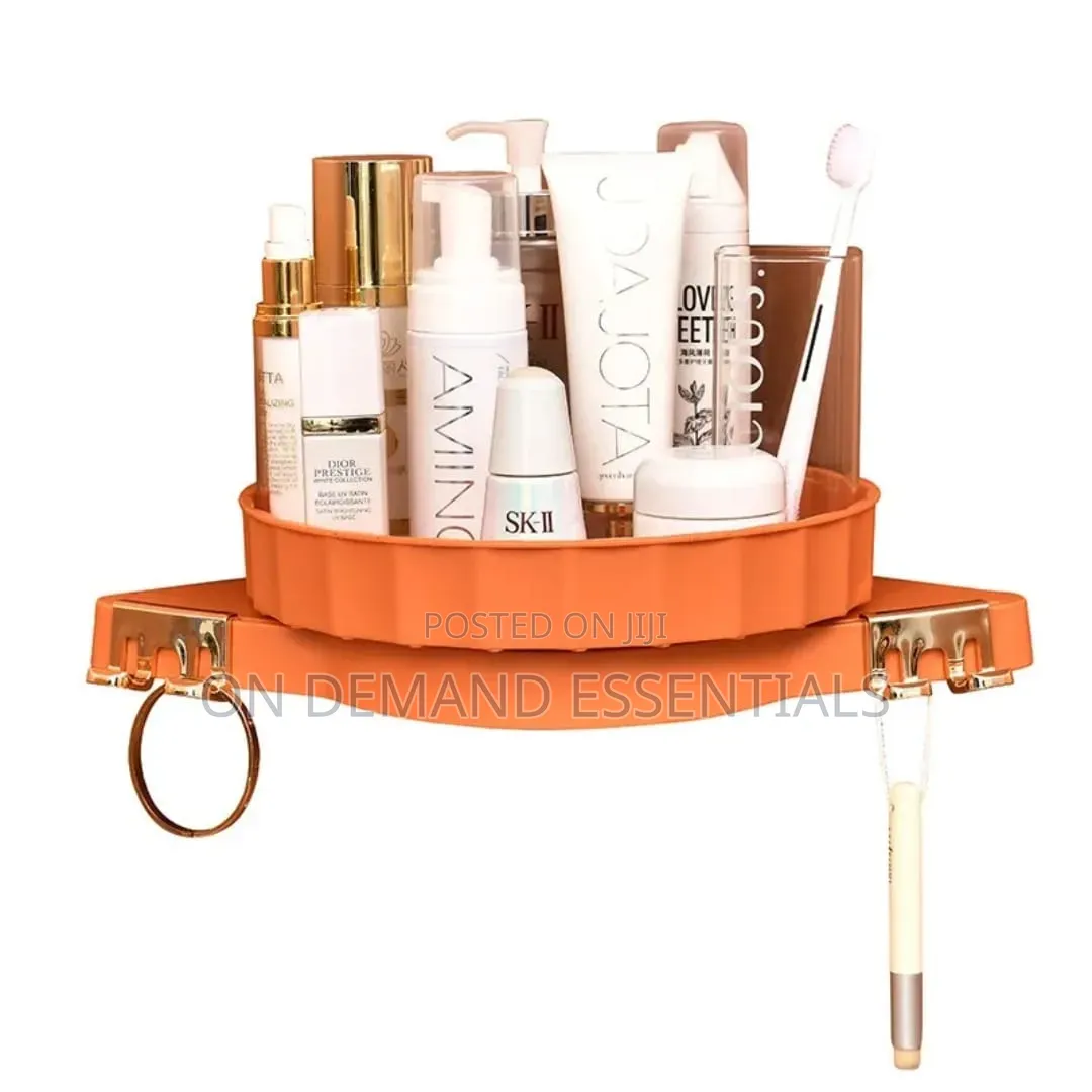 Rotating Triangle Bathroom Rack/ Cosmetic Organizer