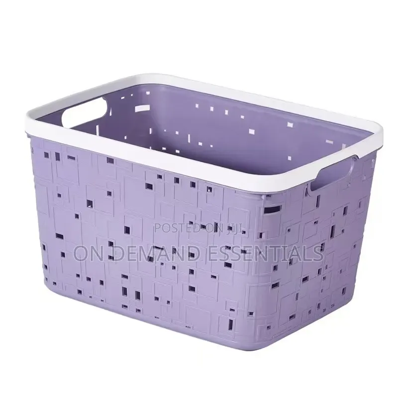 Large Binded Plastic Storage Basket