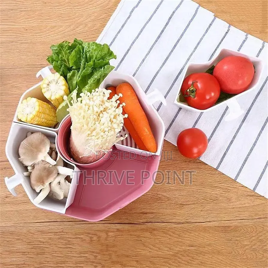 Multifunctional 5 Slot Rotating Vegetable Preparational Bowl