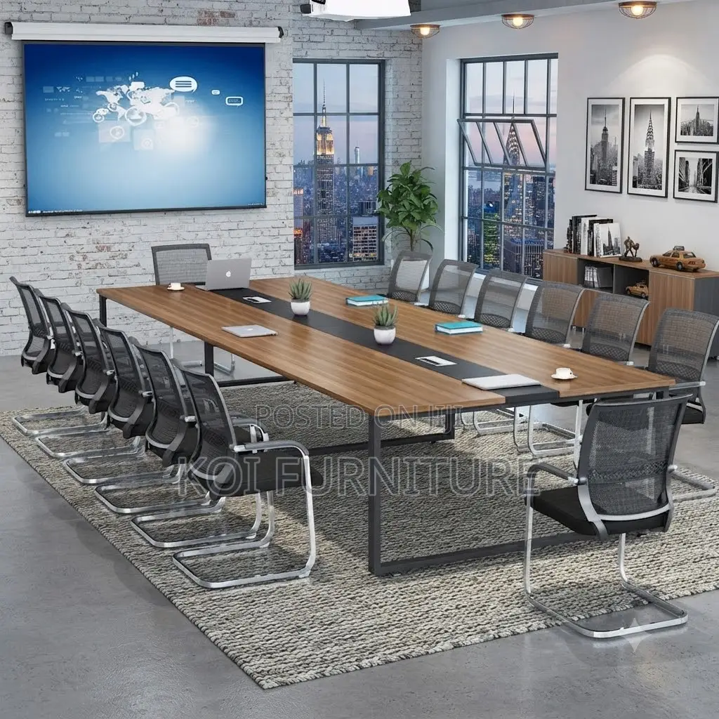 Boardroom Table; 2.4 Meter Hosting and Presentation Boardroom Table
