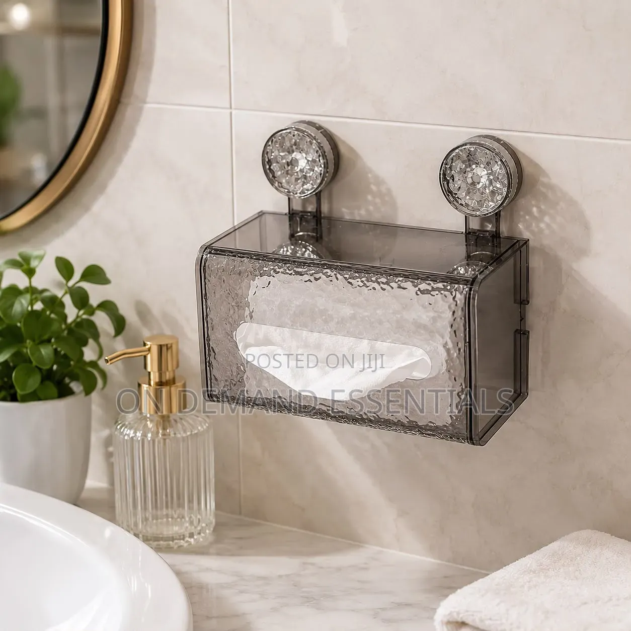 Suction Cup Glacier-Pattern Tissue Box