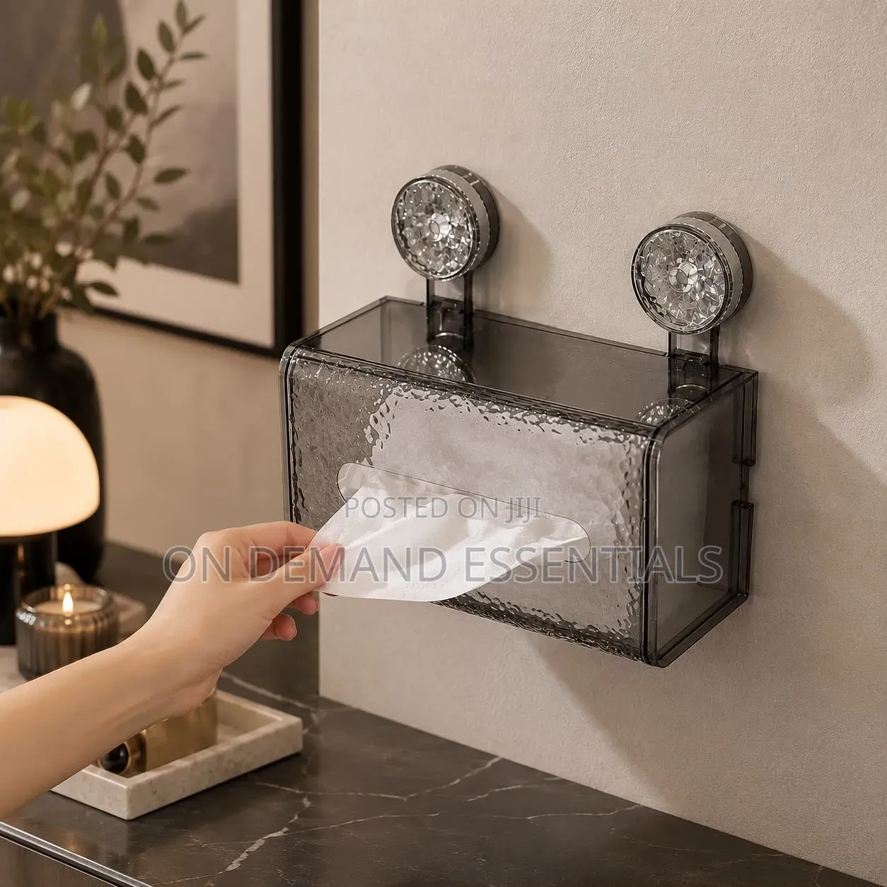 Suction Cup Glacier-Pattern Tissue Box