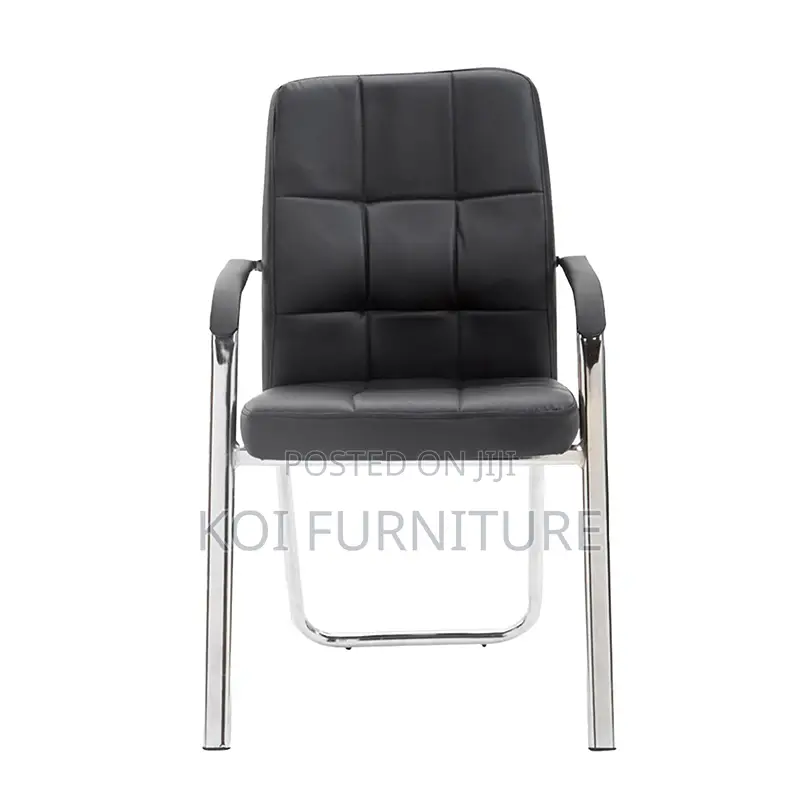 Office Chairs; Mid Back Leather Visitors Chairs With Armrests