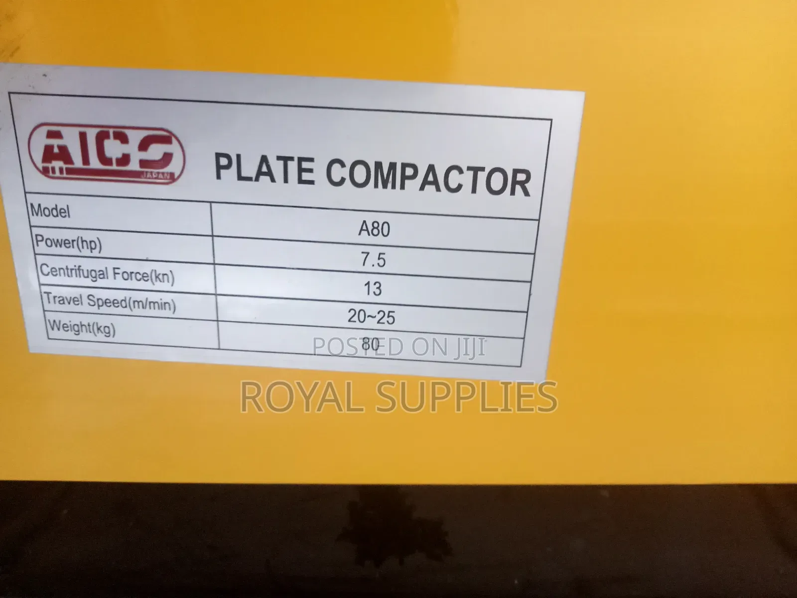 Aico Japan Plate Compactor 80kg