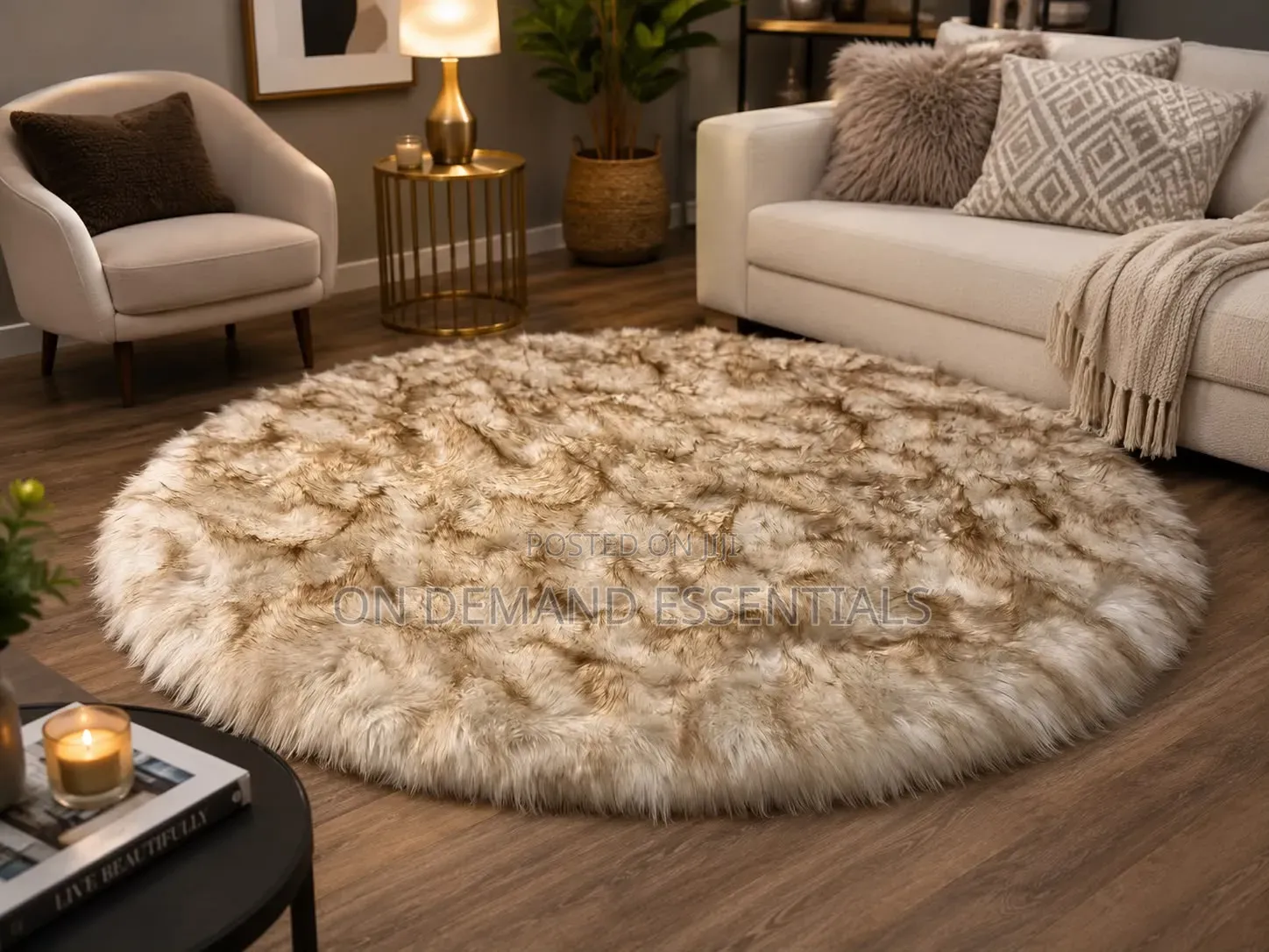 Fluffy Shaggy Bedside Carpet Size 100cm