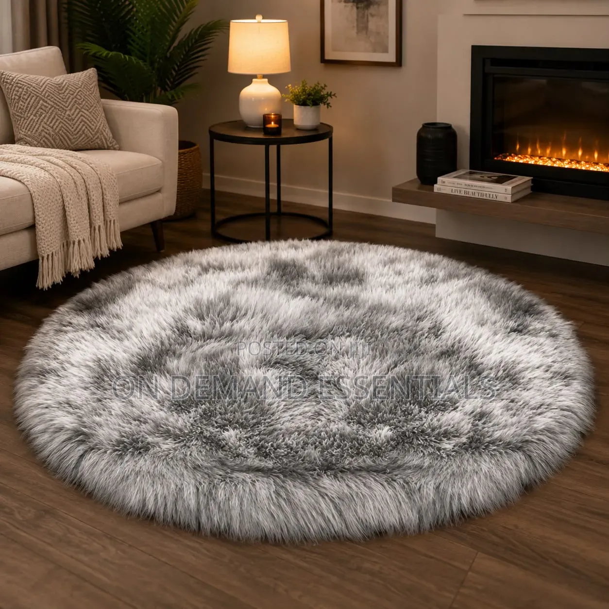 Fluffy Shaggy Bedside Carpet Size 100cm