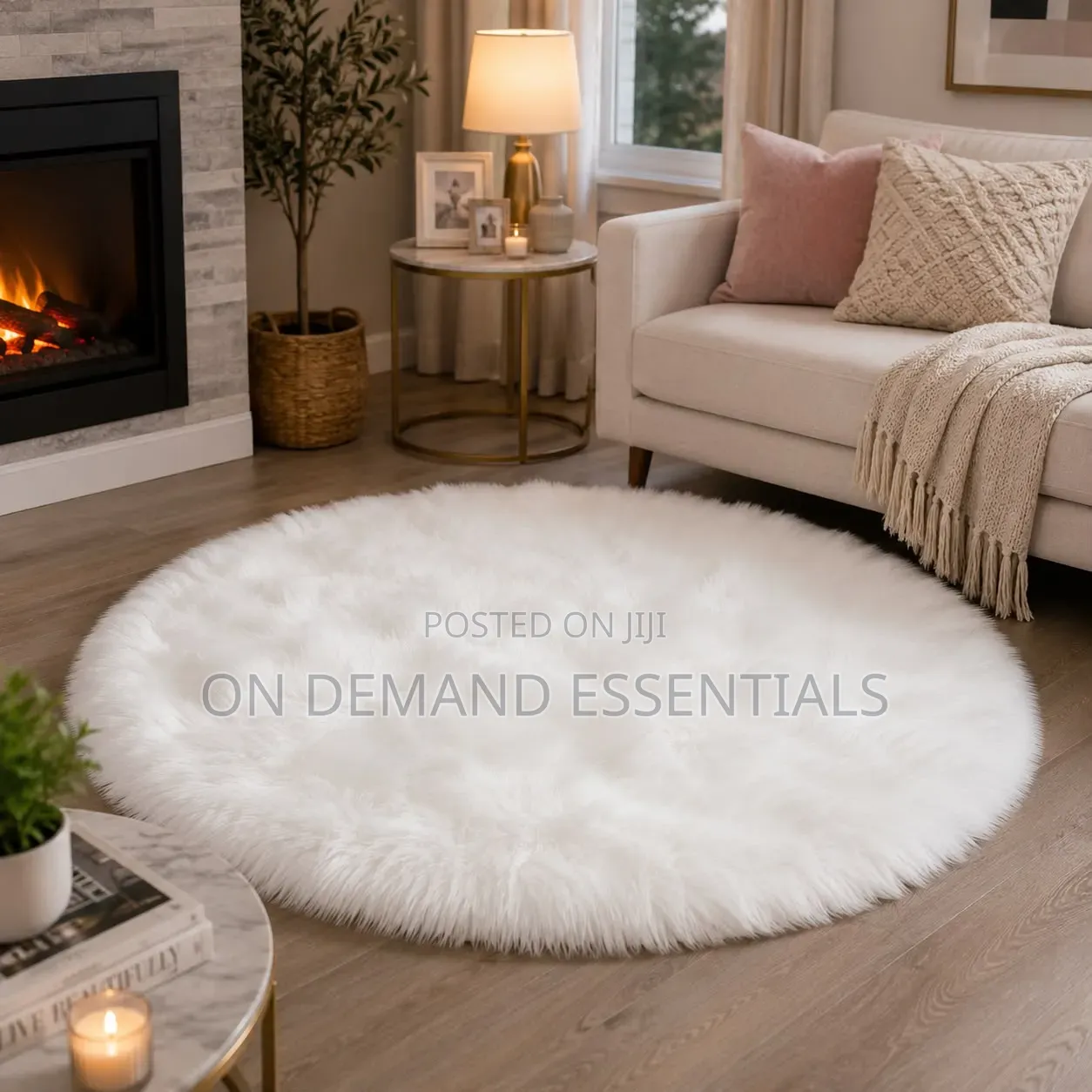 Fluffy Shaggy Bedside Carpet Size 100cm