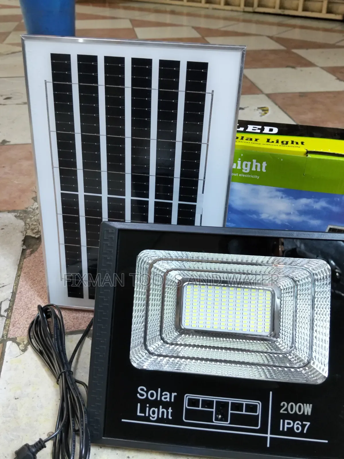 Brazil Solar Flood Light 200Watts Big Body With Stand and Remote