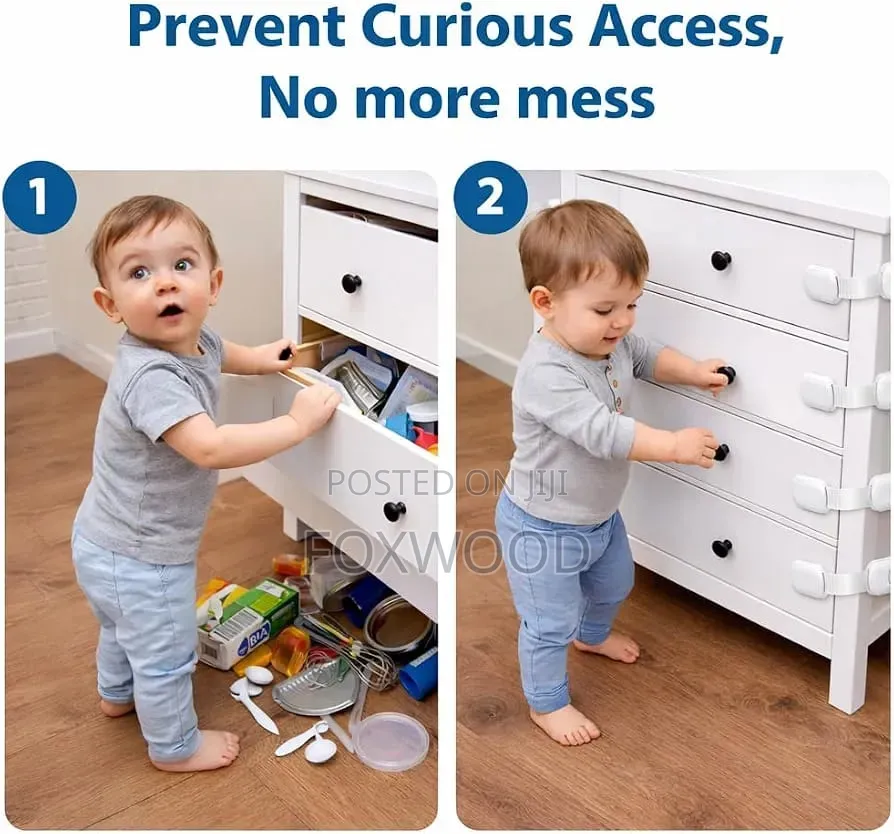 Child Safety Cabinet Locks (4 Pack) – Adjustable
