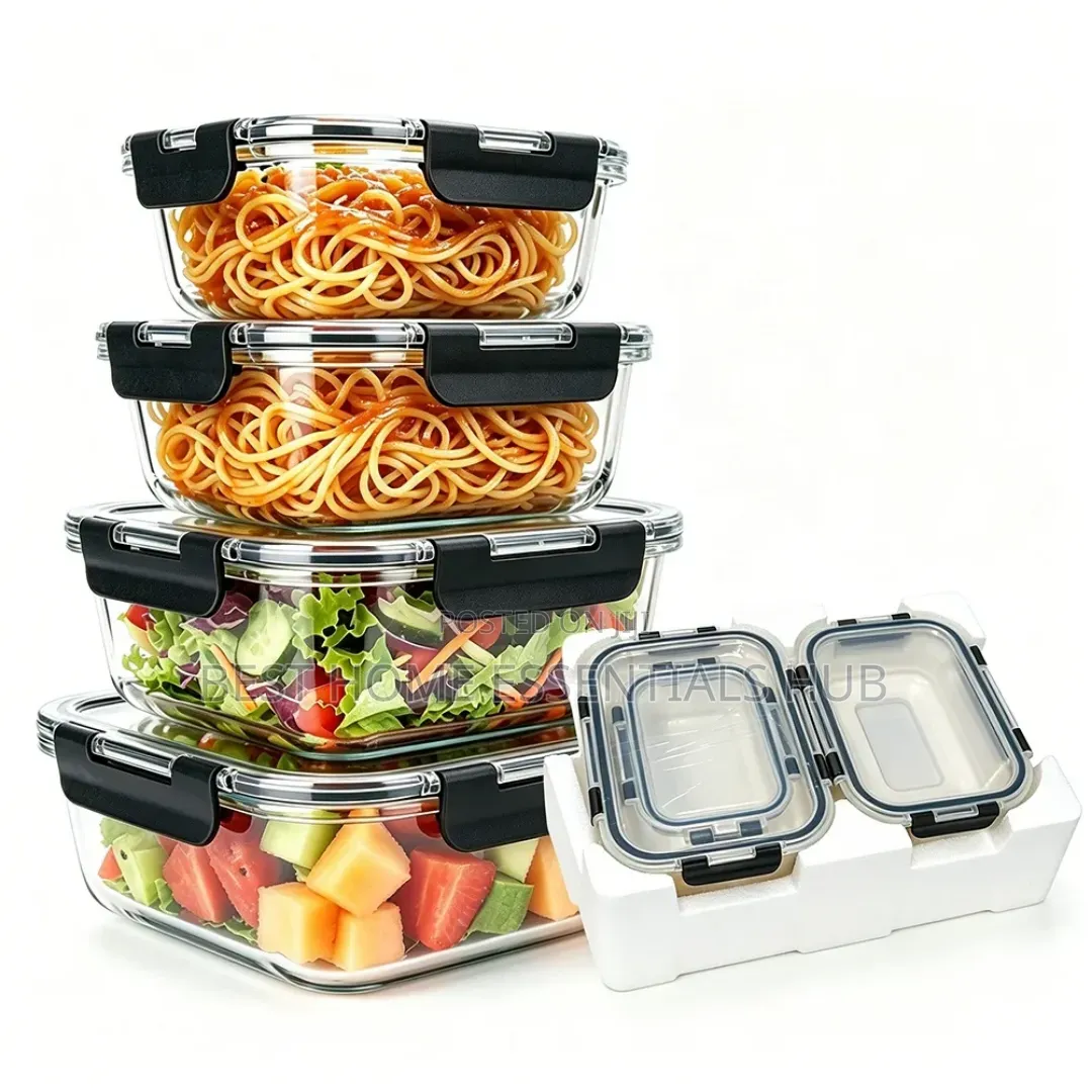 *4pcs Airtight Borosilicate Glass Food Storage Containers Set