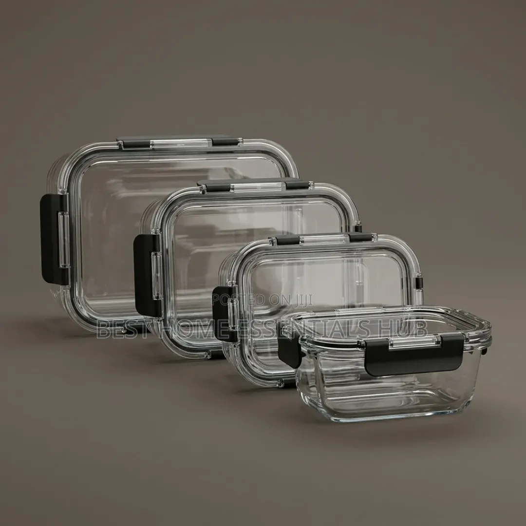 *4pcs Airtight Borosilicate Glass Food Storage Containers Set