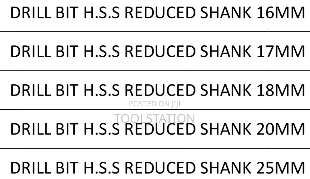 DRILL BIT H.S.S REDUCED SHANK for 13chuck Available in 16/17/18/20/25