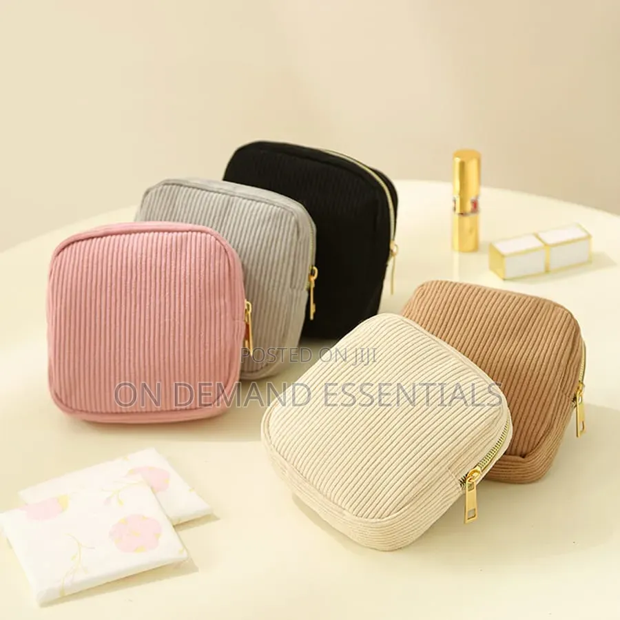 Velvet Makeup and Sanitary Napkins Case Mini Cosmetic Storage Pouch