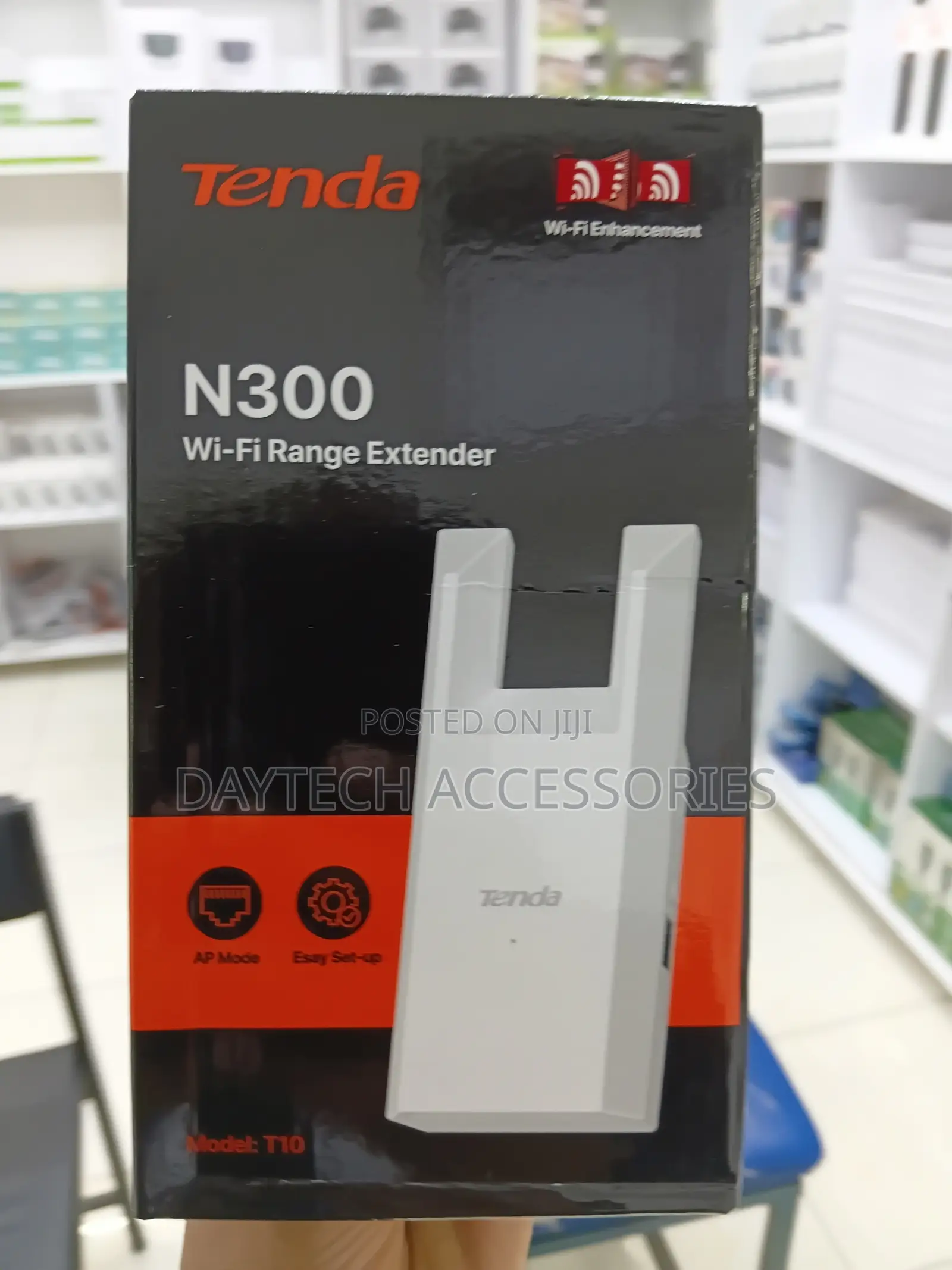 Tenda T10 N300 Wi-Fi Range Extender - 300Mbps Compact Design - White