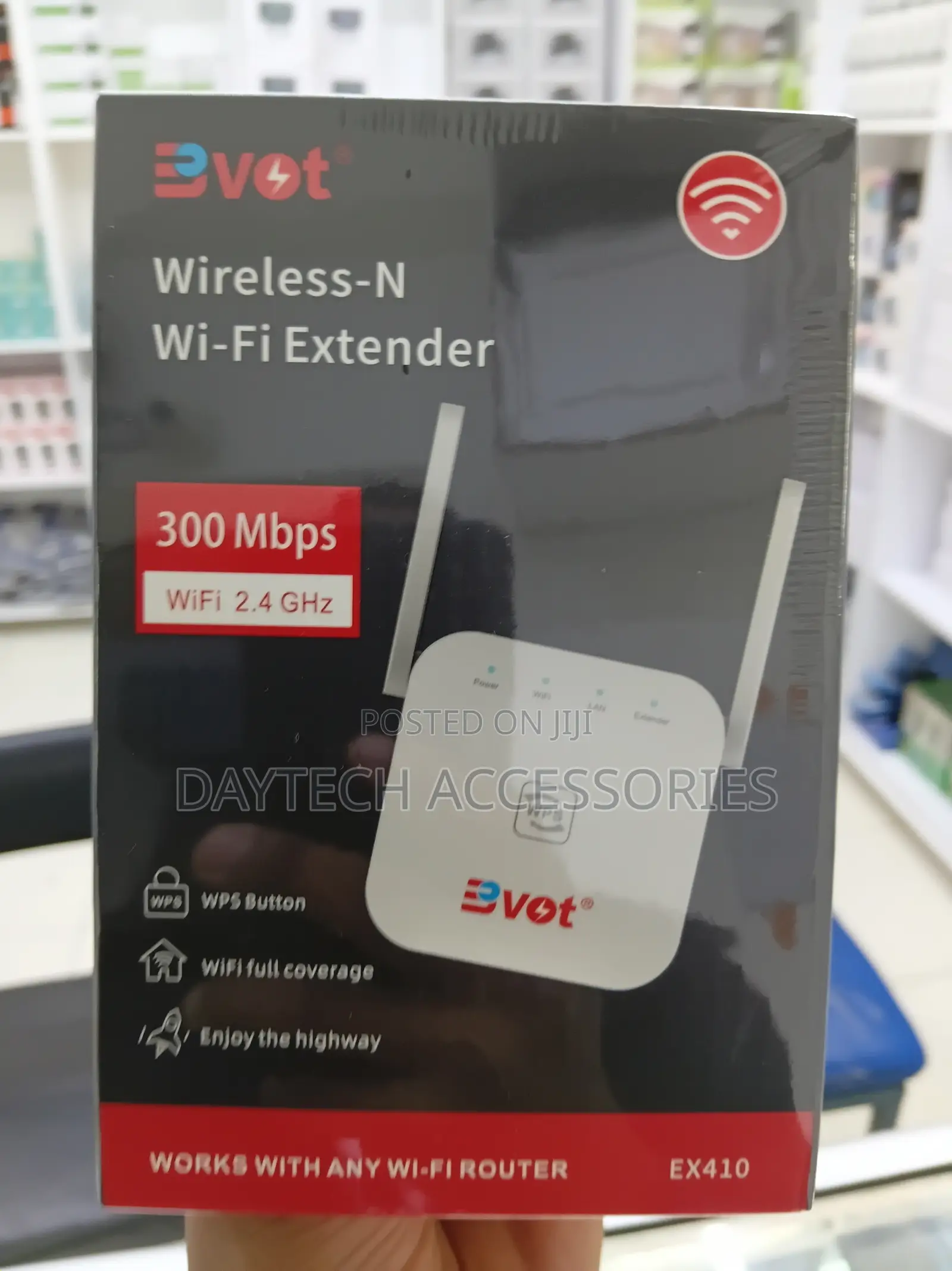 Bvot EX410 Wireless-N Wi-Fi Extender With Two External Antennas.