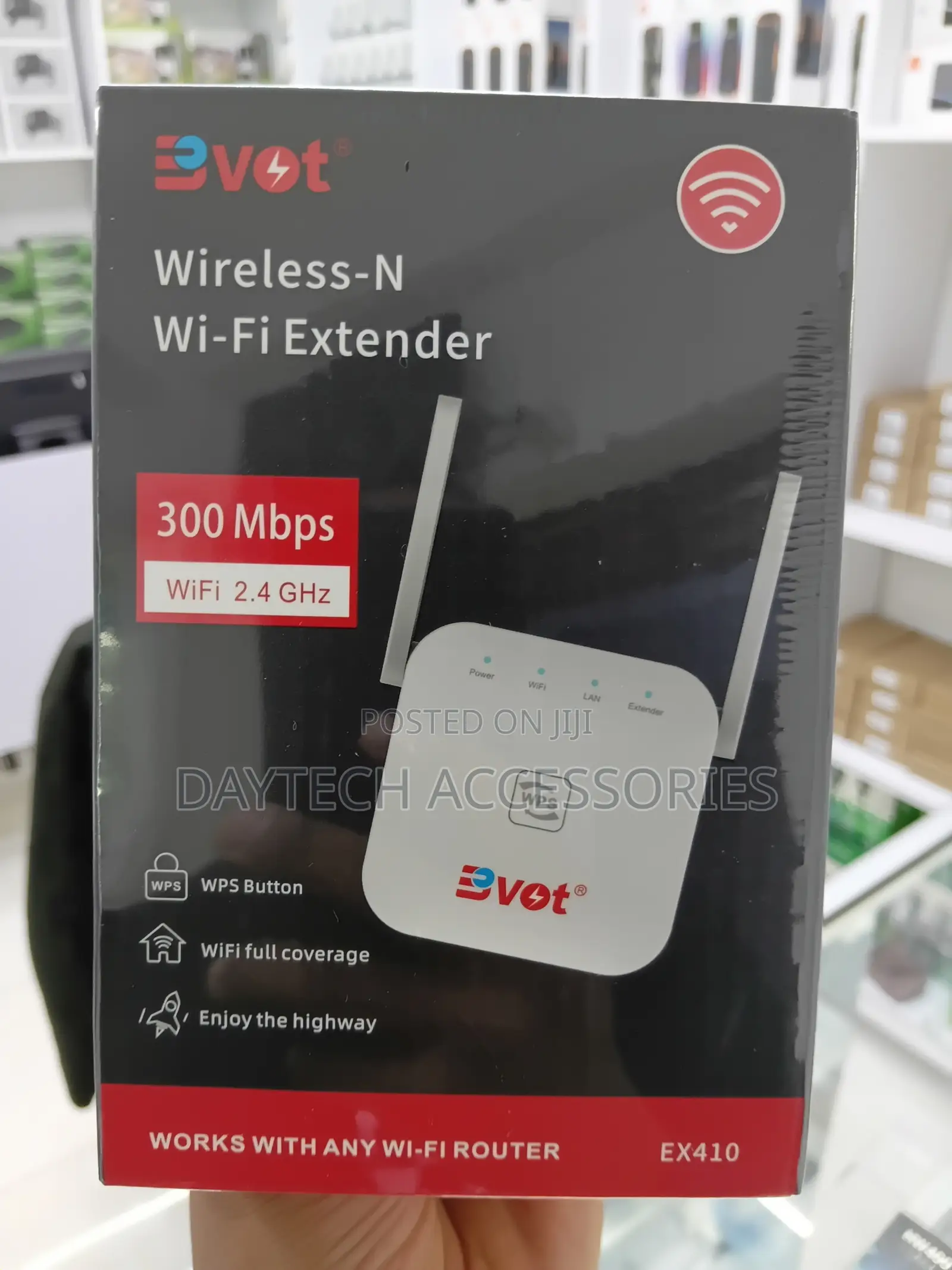 Bvot EX410 Wireless-N Wi-Fi Extender With Two External Antennas.