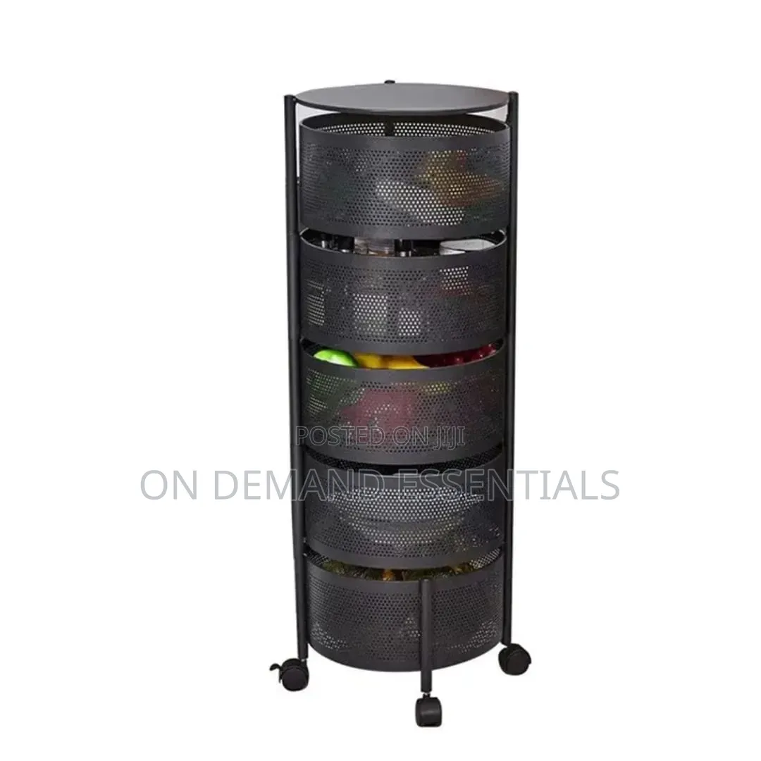 5 Tier Round Design Rotating Fruit Vegetable Rack
