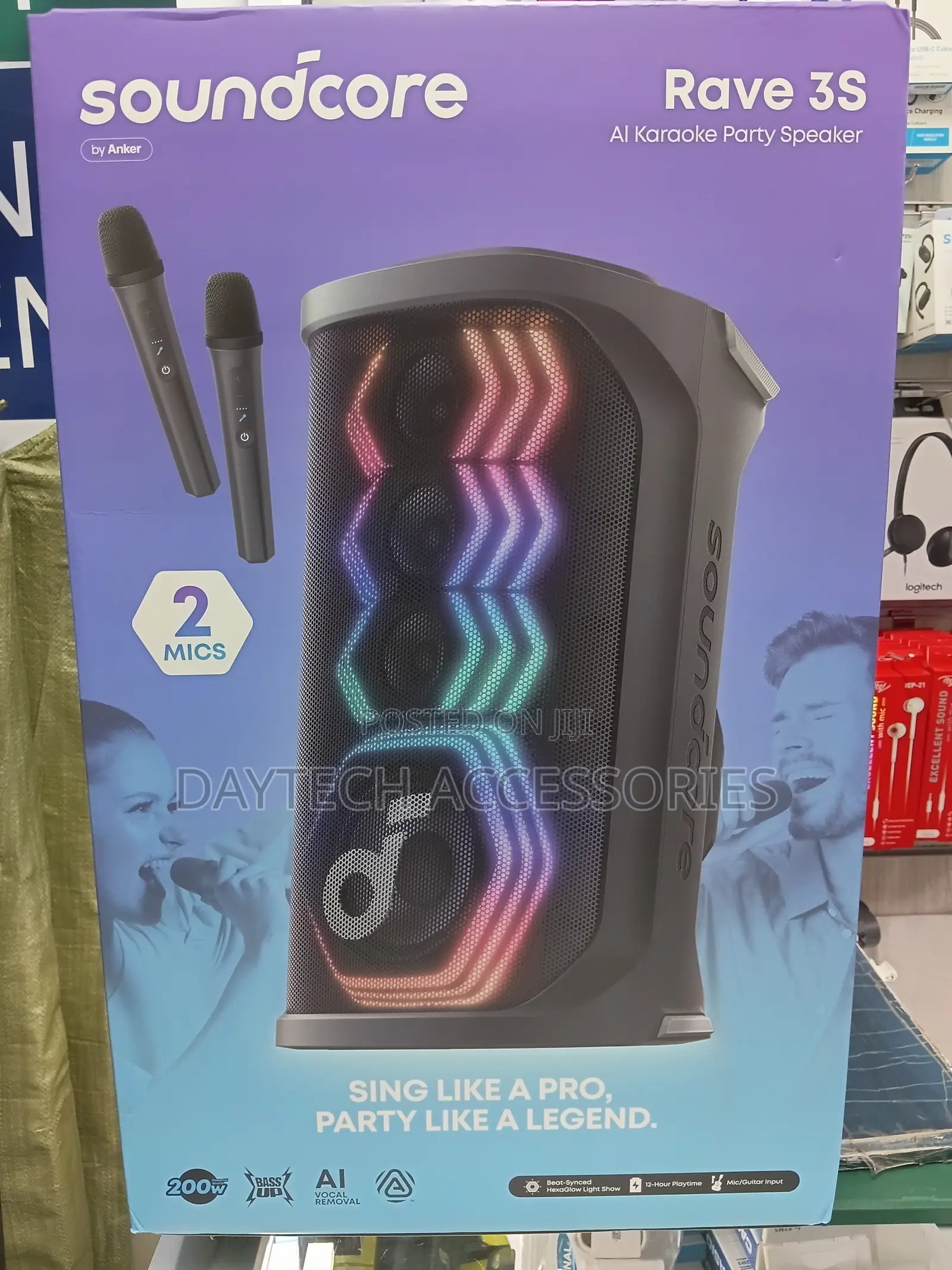 Anker Soundcore Rave 3 Party Speaker With Microphone-Black