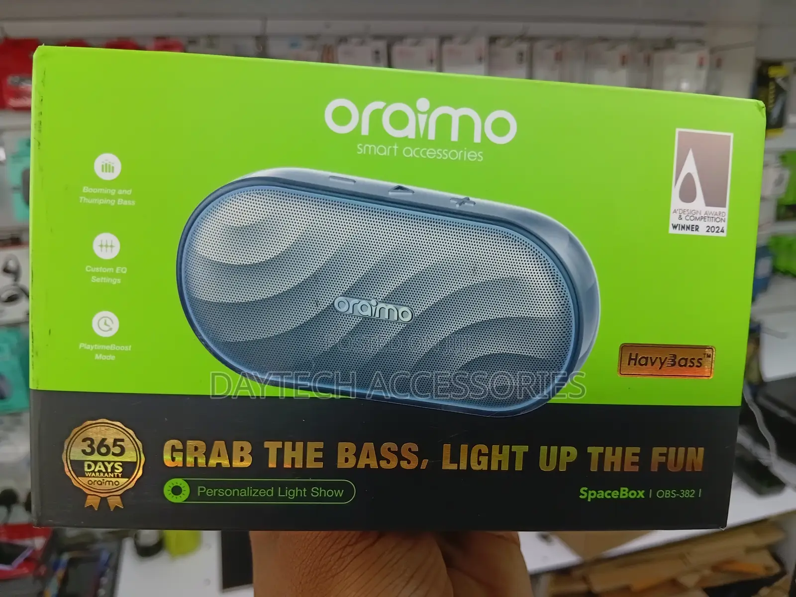 Oraimo SpaceBox 8W FM Wireless Speaker - Black