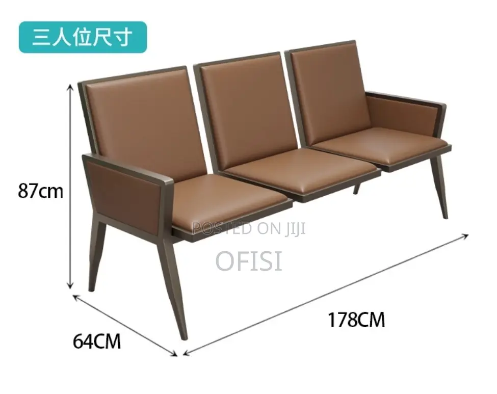 Waiting Bench; 3-Seater Comfy Waiting Chair