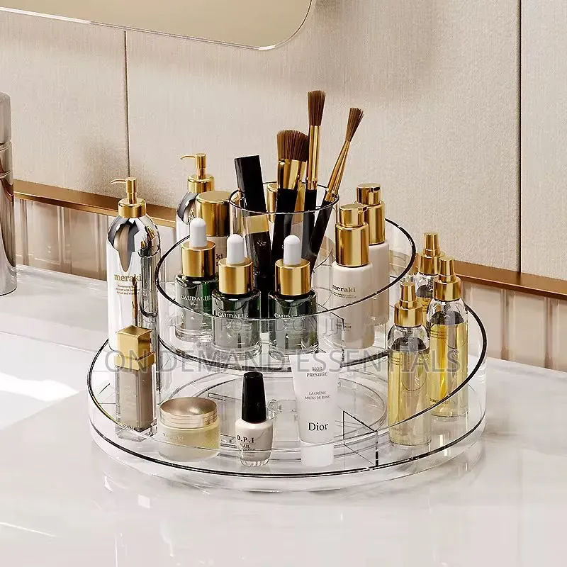 360° 2 Tier Acrylic Organiser for Serum,lipstick Etc