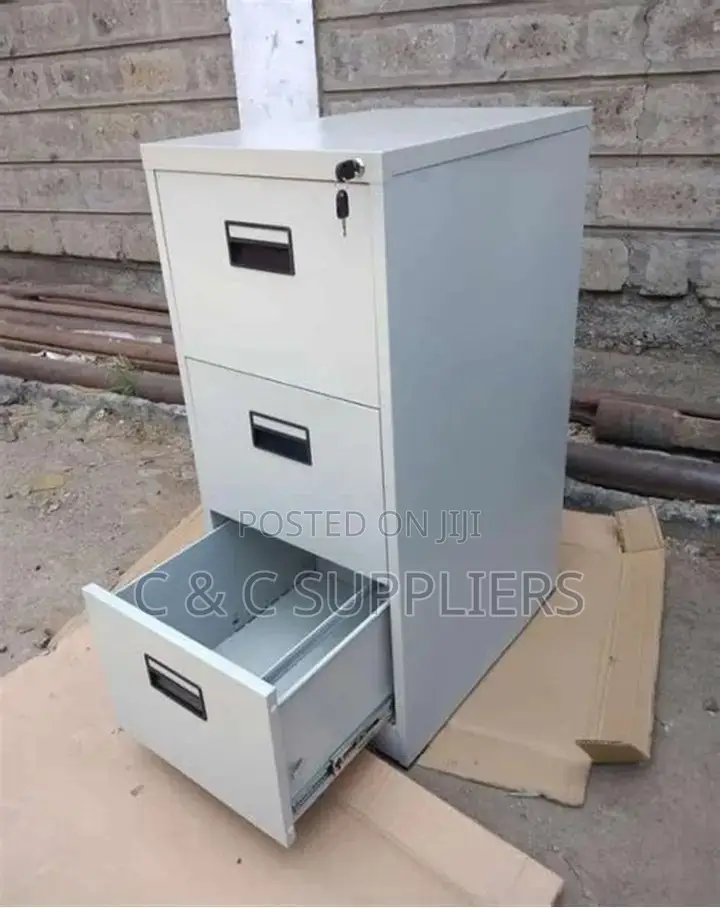 3-Drawer Metallic File Cabinet
