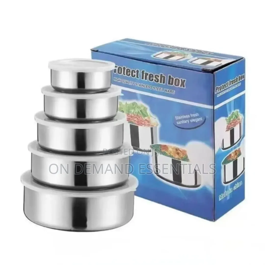 5pcs Stainless Steel Fresh Storage Box