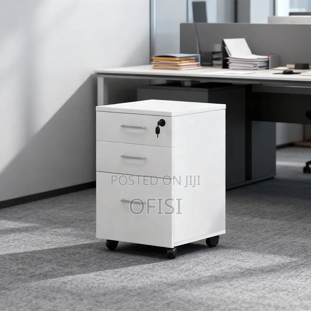 Office Cabinet; 3-Drawer Wooden Pedestal Office Filling Cabinet