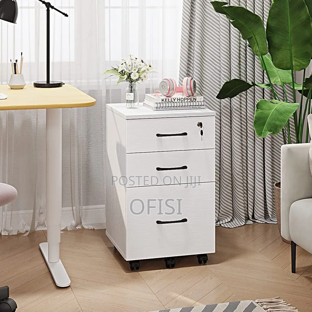 Office Cabinet; 3-Drawer Wooden Pedestal Office Filling Cabinet