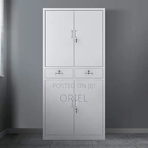Office Cabinet :4-Door Metallic Office Cabinet With 2-Lockable Drawers