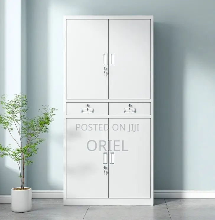 Office Cabinet :4-Door Metallic Office Cabinet With 2-Lockable Drawers