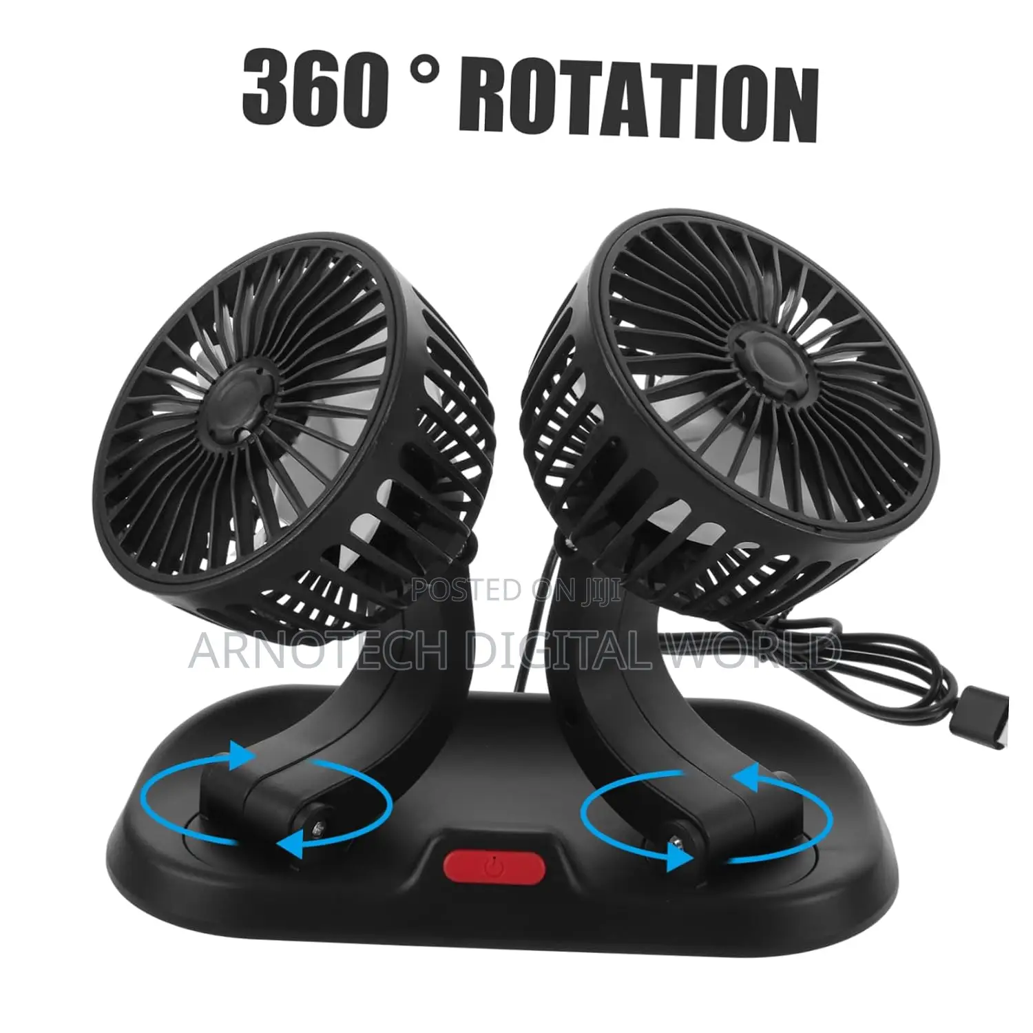 Portable Air Conditioners for Vehicle 360° Rotation Double Head Fan