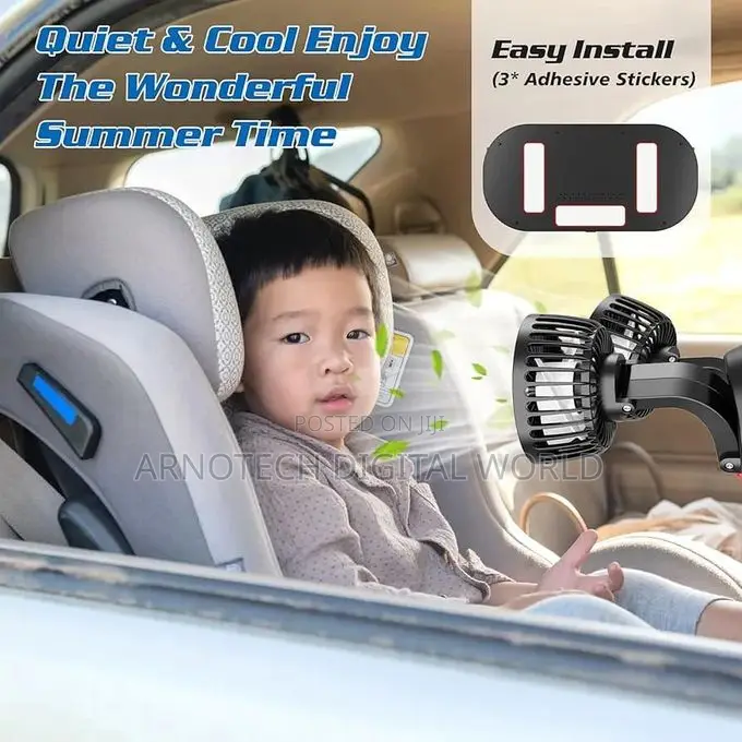 Portable Air Conditioners for Vehicle 360° Rotation Double Head Fan