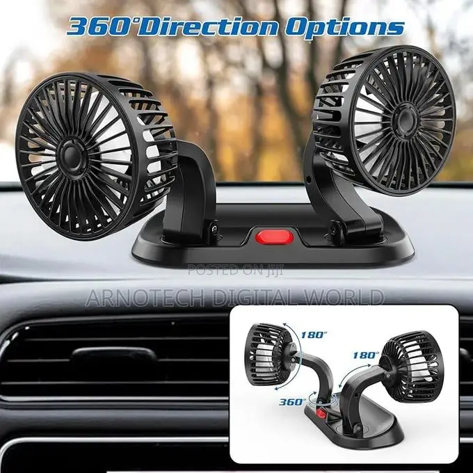 Portable Air Conditioners for Vehicle 360° Rotation Double Head Fan