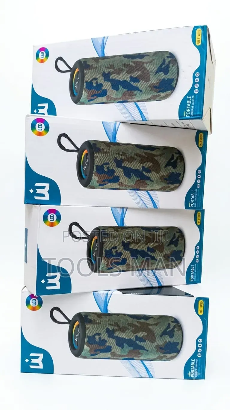 WLF Portable Wireless Bluetooth Speaker With RGB LED - Camouflage.