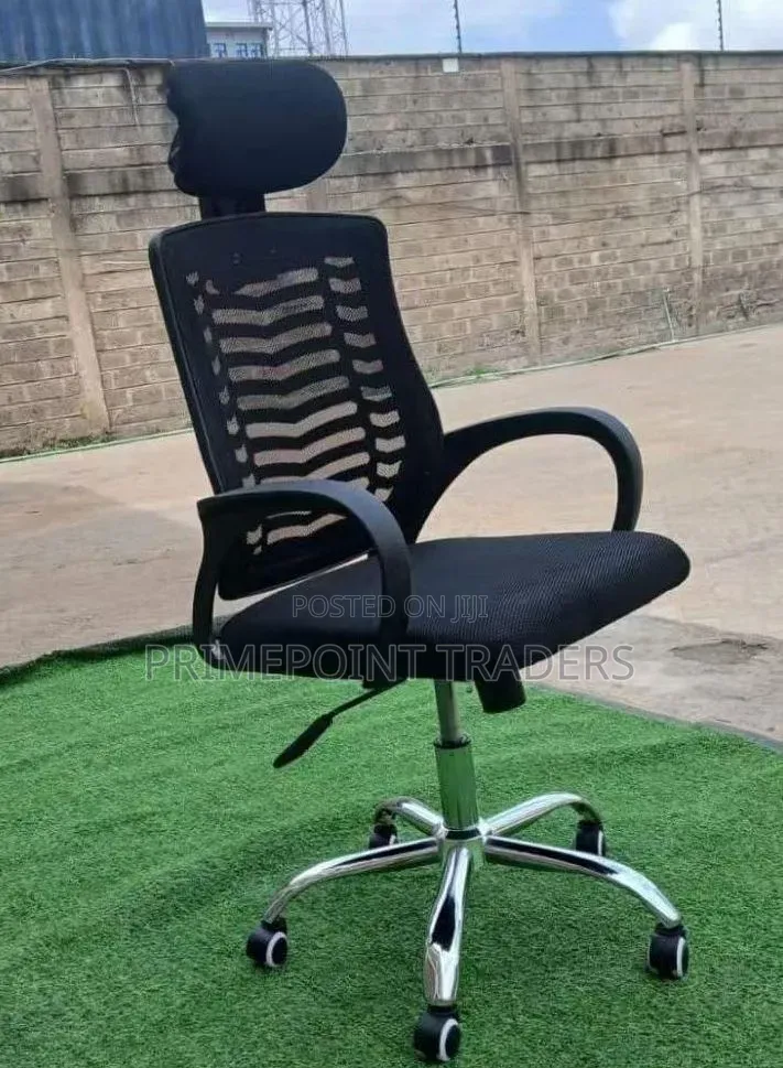 High-Back Adjustable Office Chair With Headrest and Lumbar Support