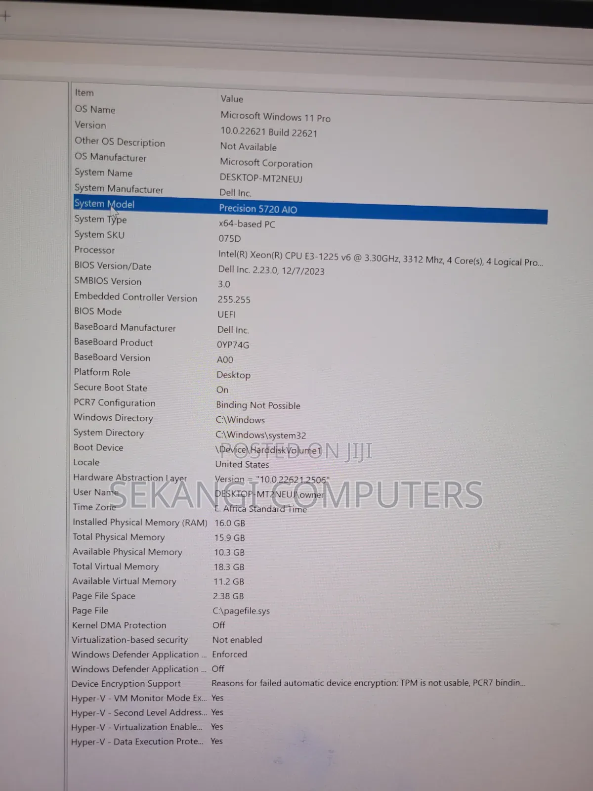 Desktop Computer Dell Inspiron 27 All-in-One 16GB Intel Xeon SSD 512GB