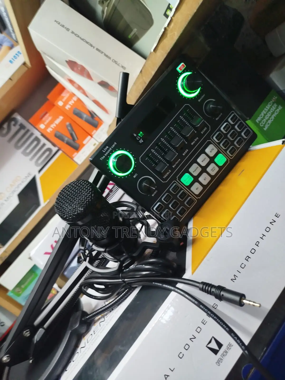 V9 Sound Card With BM800 Studio Mic for Podcast Music