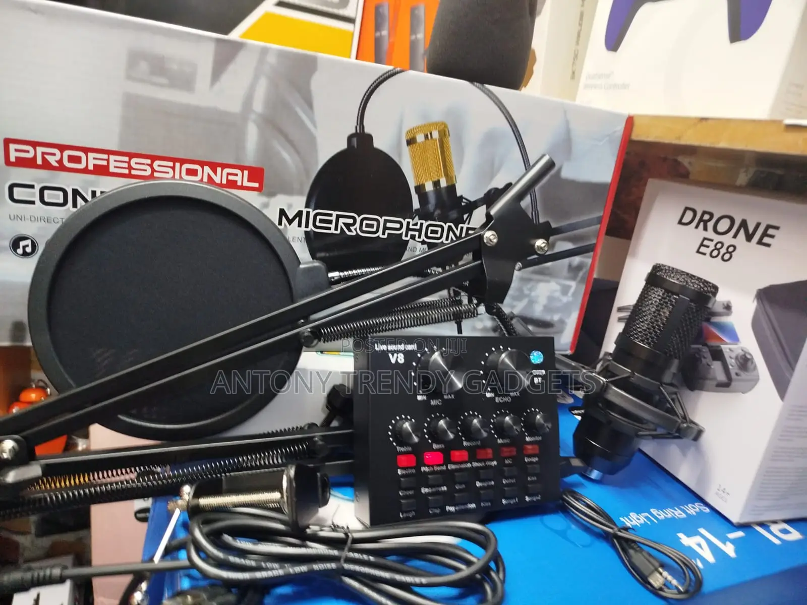 BM800 Podcast Mic With V9 Live Streaming Sound Card