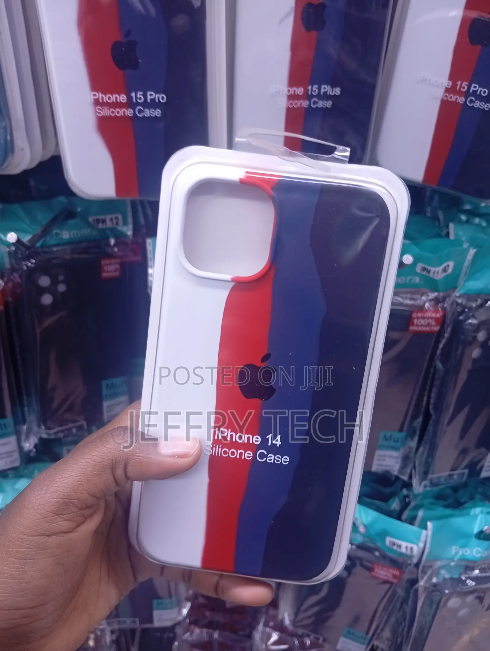 iPhone 14 Cover Featuring a Red, White, and Blue Design