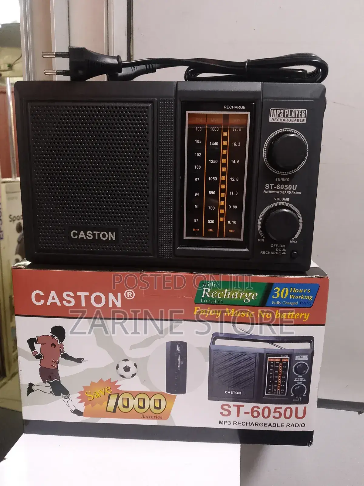 Caston ST- 6050U Rechargeable Radio With Mp3 Charging Cable