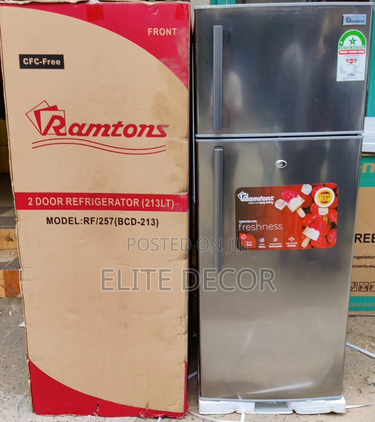 Ramtons RF/257 2 Door Direct Cool Refrigerator – 213 Litres Titan