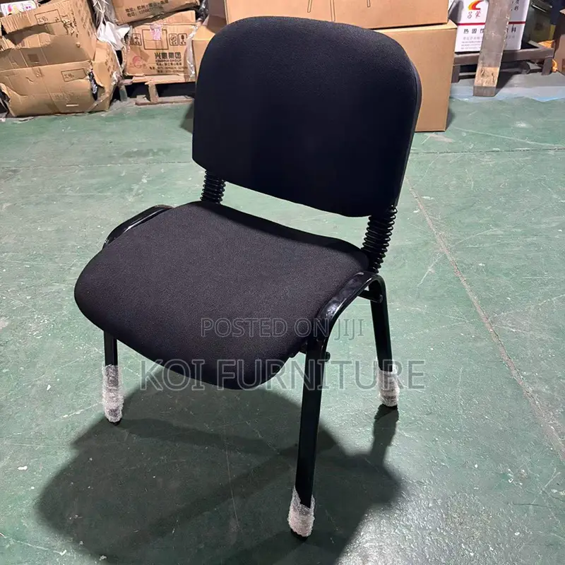 Office Chairs; Black Fabric Tosca Armless Chaise Chairs