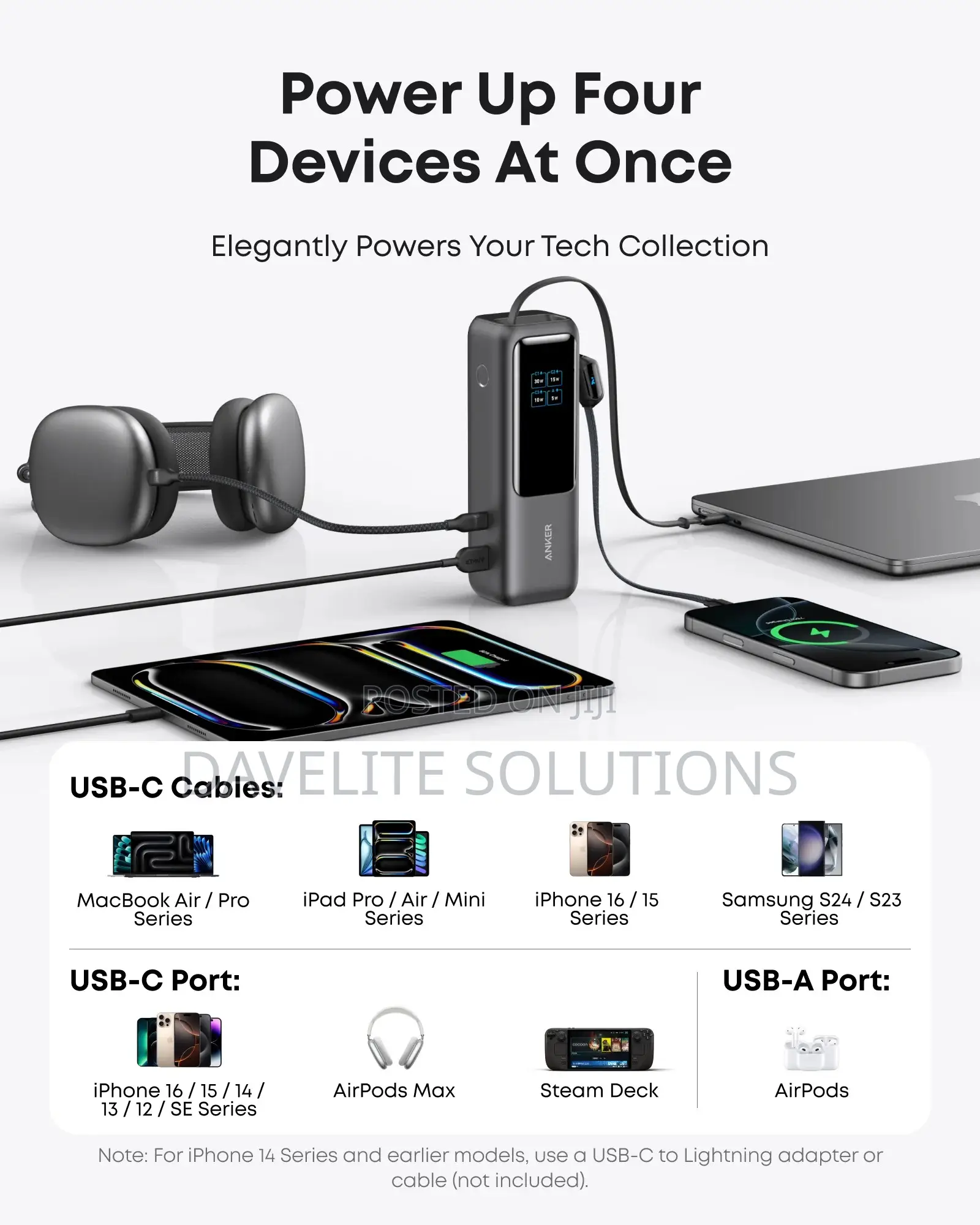 Anker Laptop Power Bank (, 165W, Built-in and Retractable Cables