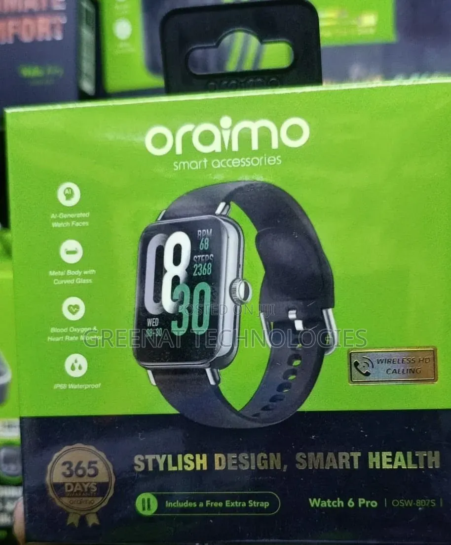 Oraimo Watch 6 Pro OSW-807S - Smart Watch With BT Calling AI Faces