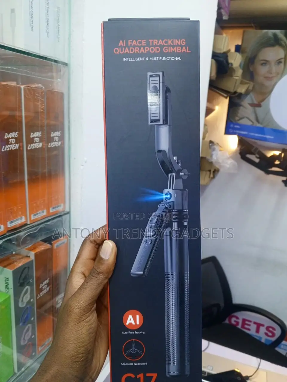 C17 3 in 1 Face Tracking Tripod for Vlogging Live Stream
