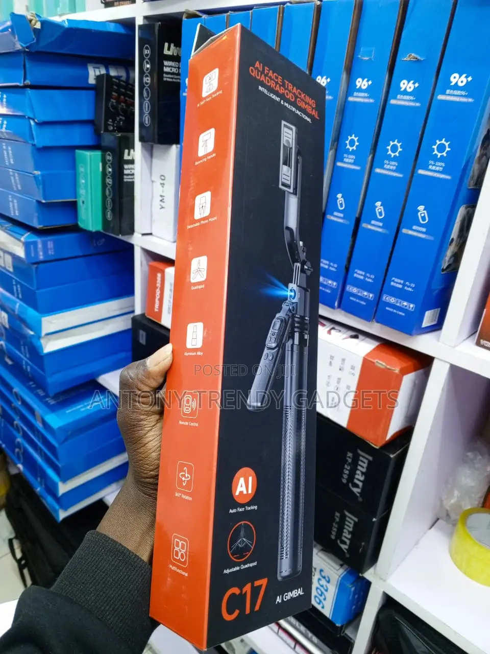 C17 360° AI Gimbal Phone Stand With Gesture Control