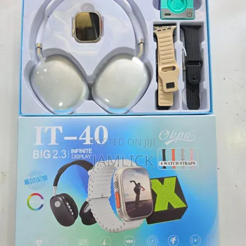 IT40 Smart Watch Gift Set + Headphones, 4 Straps Bluetooth Speaker –