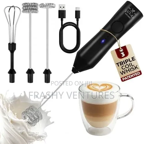 Mini Milk Frother 2 in 1 Rechargeable Coffee Frother
